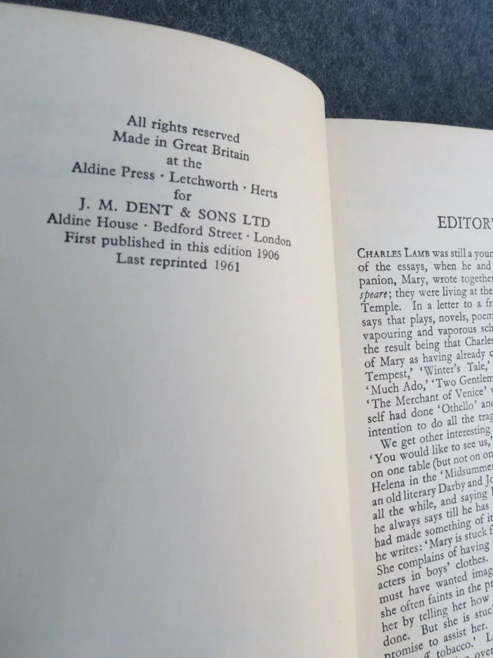 TALES FROM SHAKSPEARE BY CHARLES AND MARY LAMB 1961